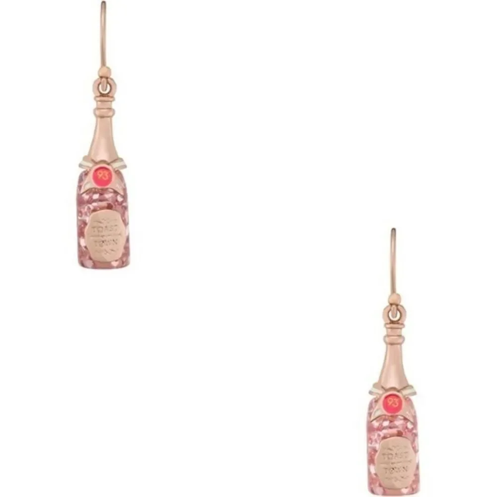 Kate Spade FETE FIRST CHAMPAGNE EARRINGS pink gold sparkle